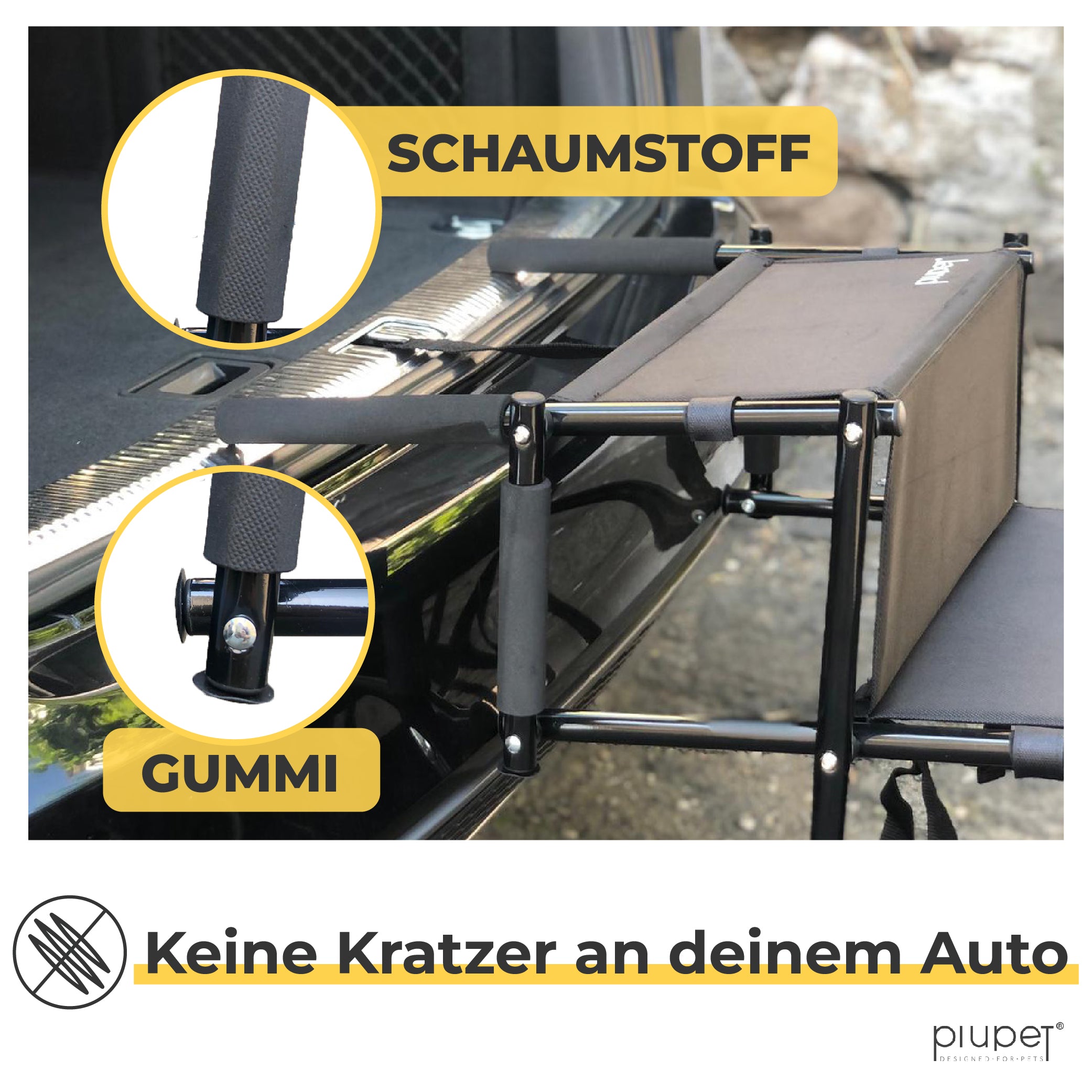 Auto wird durch Schaumstoff und Gummi Halterung geschützt