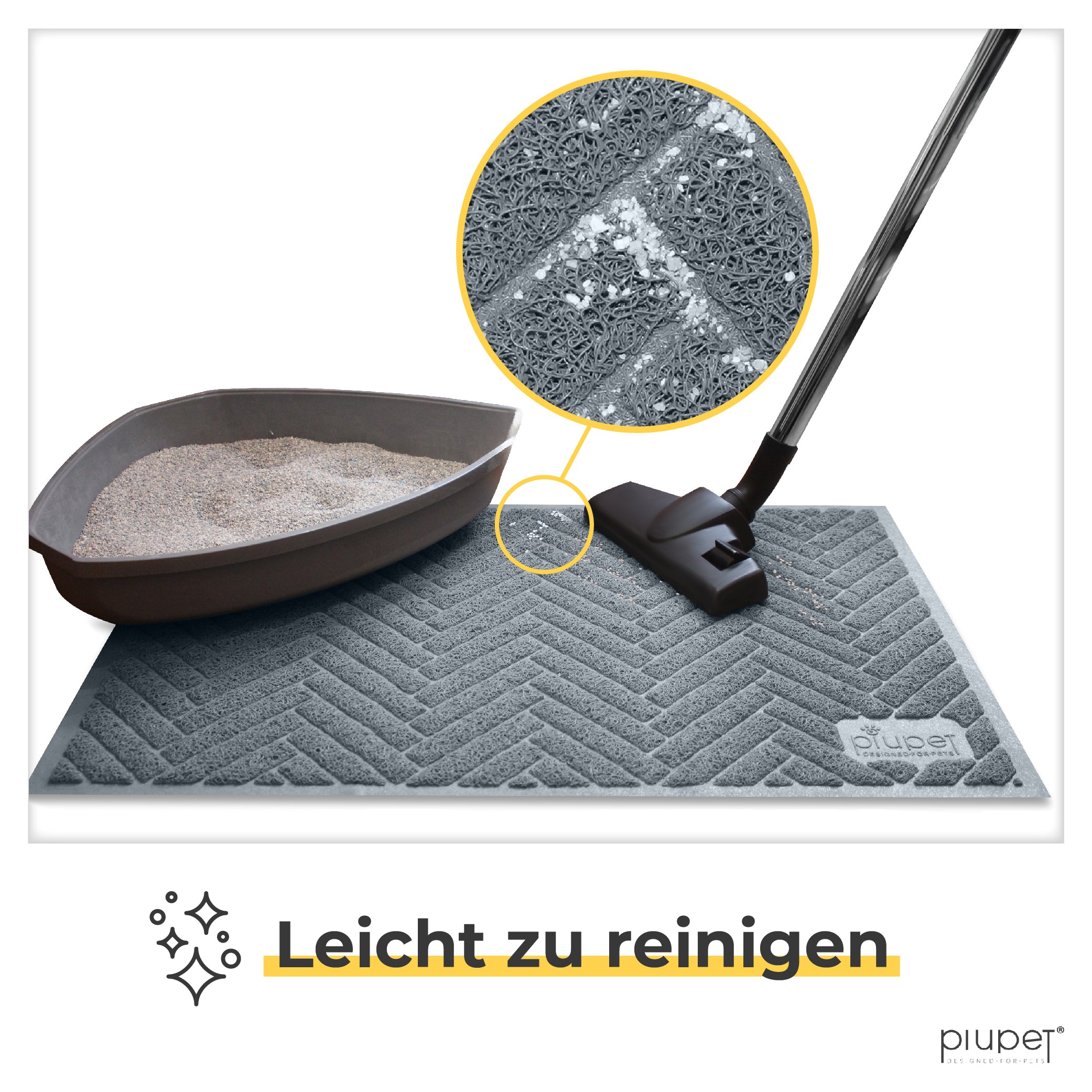Streumatte lässt sich einfach mit dem Staubsauger reinigen