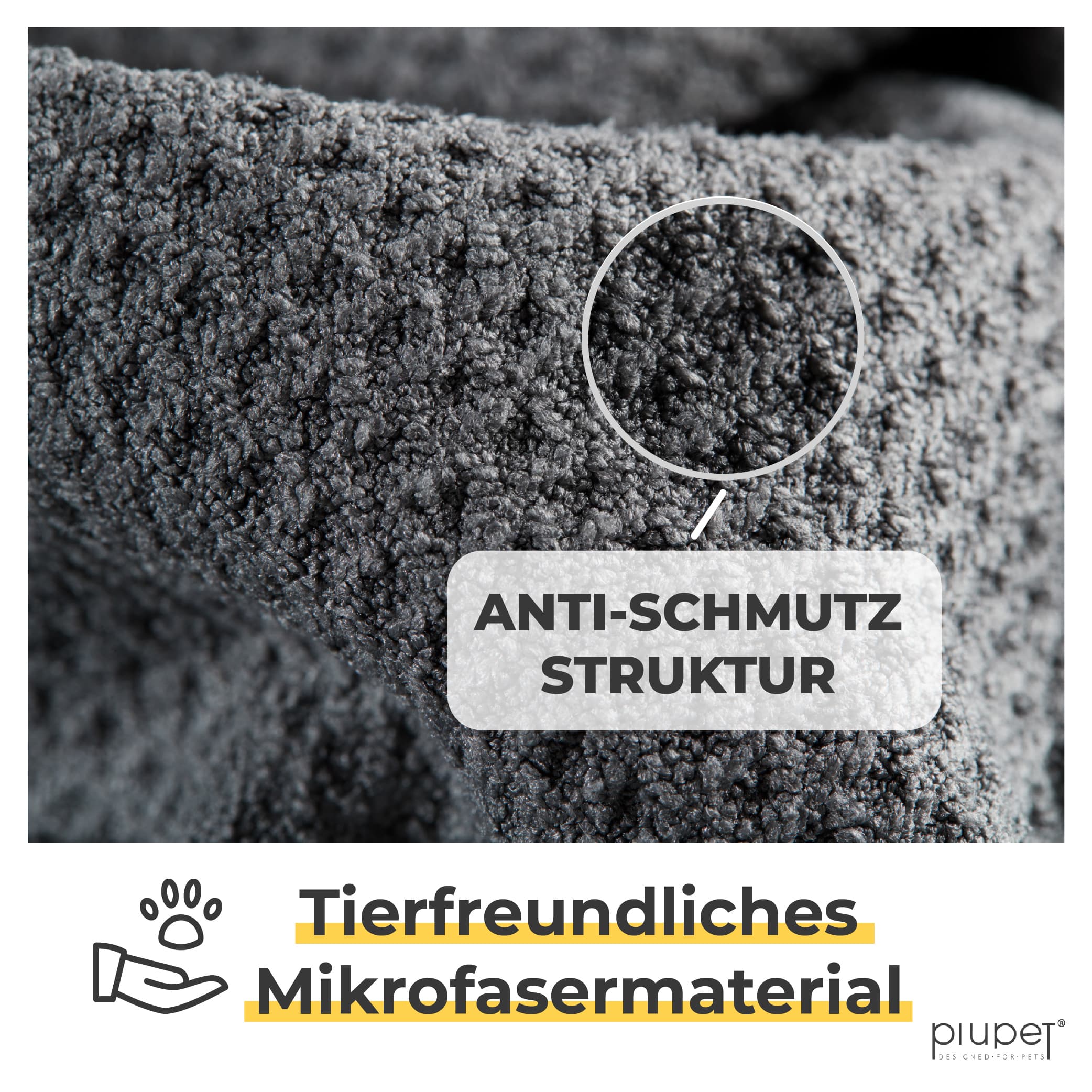 Nahaufnahme Mikrofaser-Handtuch mit Anti-Schmutz-Struktur