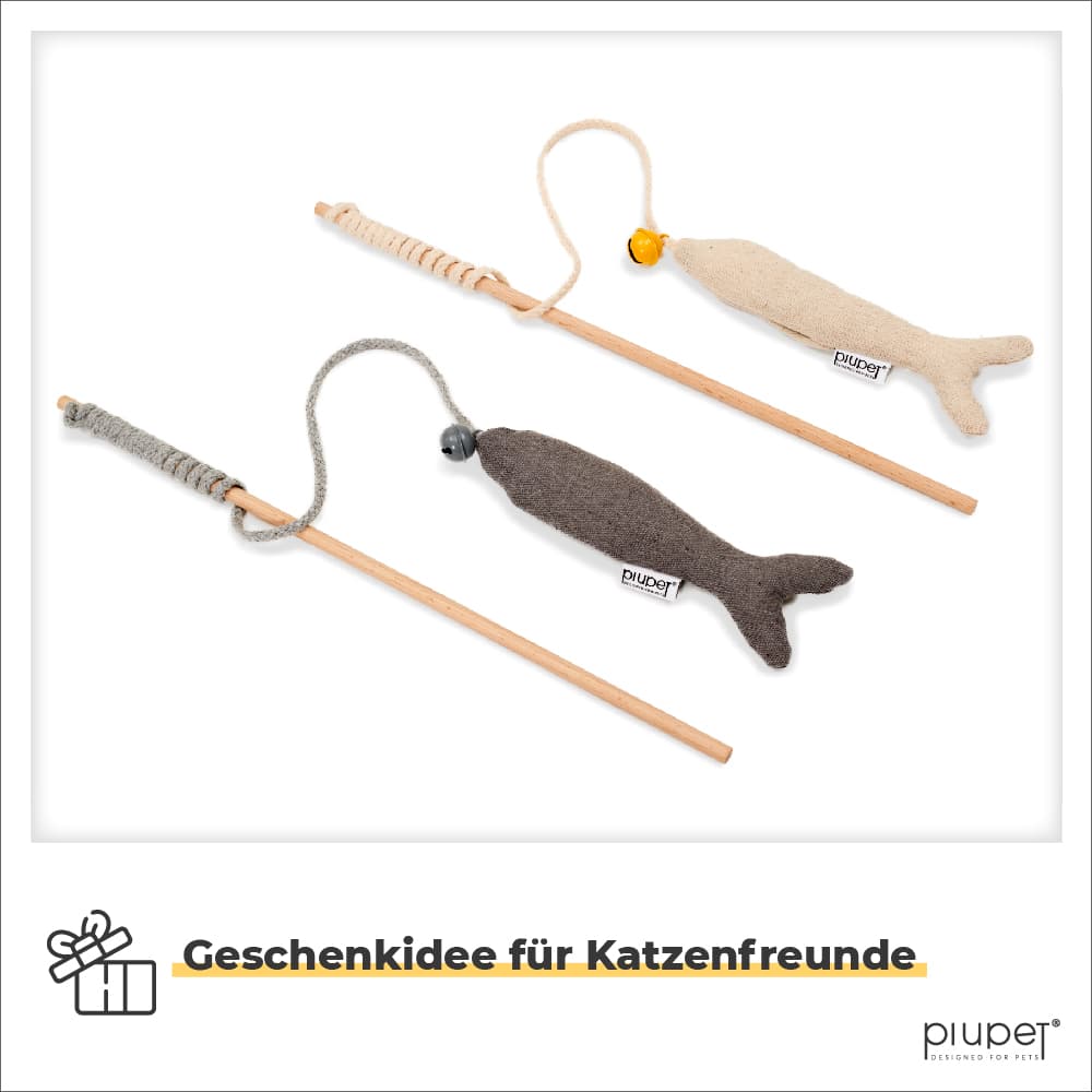 Set aus zwei Katzenangeln