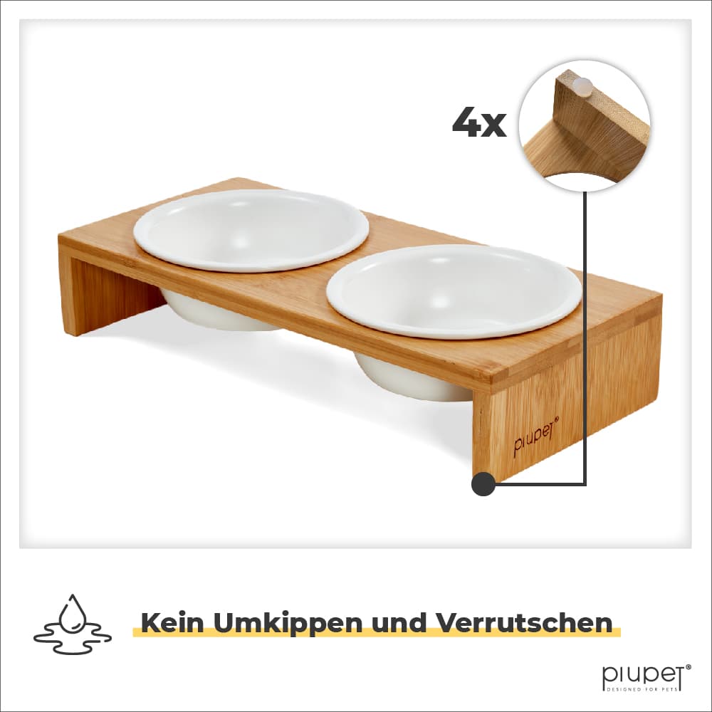 Bambusgestell hat vier Anti-Rutsch-Pads auf der Unterseite