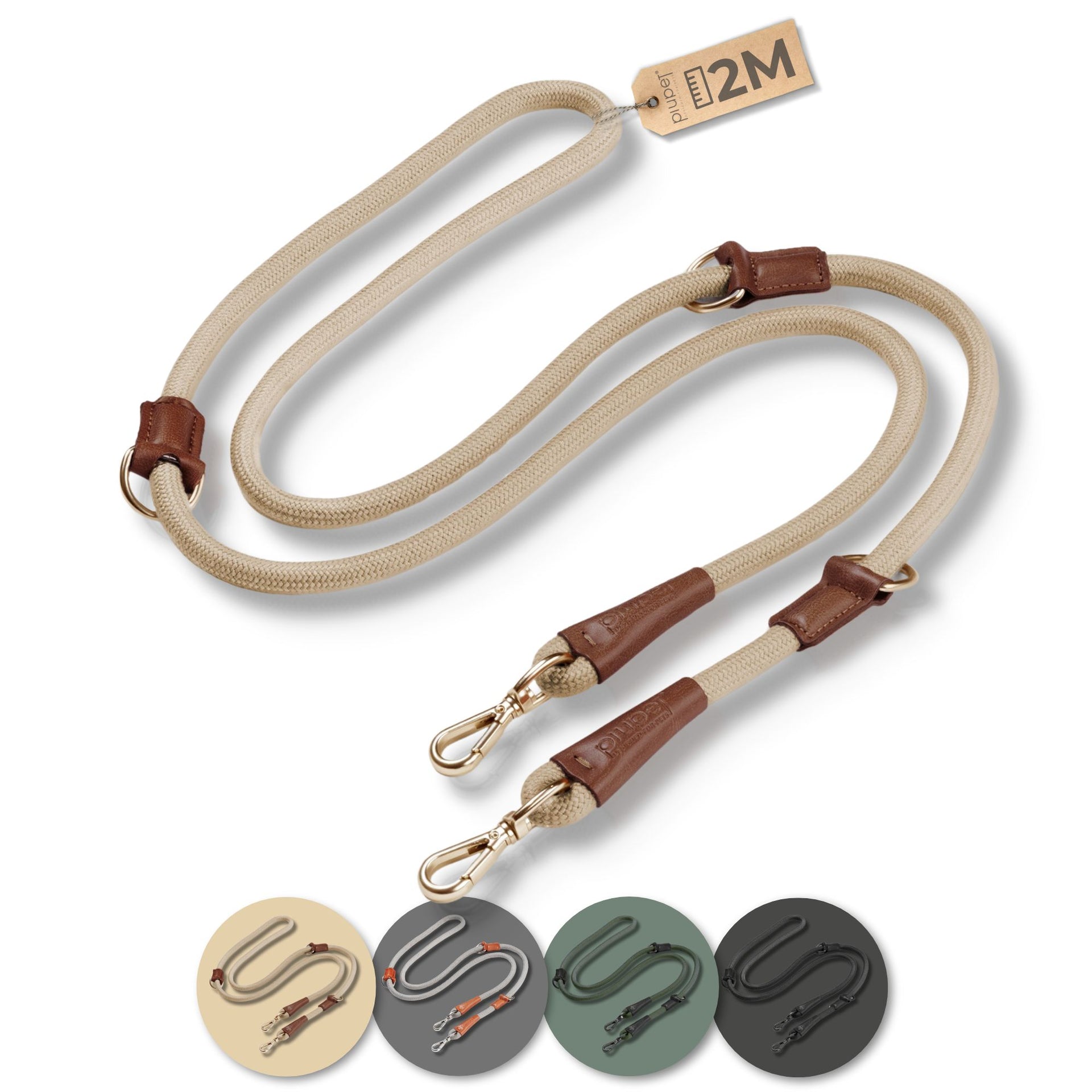 PIUPET® Halsband, Leine und Kotbeutelhalter im Set für große Hunde
