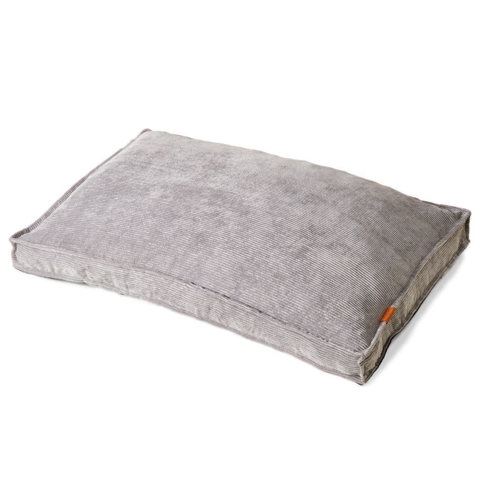 Graues Hundebett aus Kord Stoff