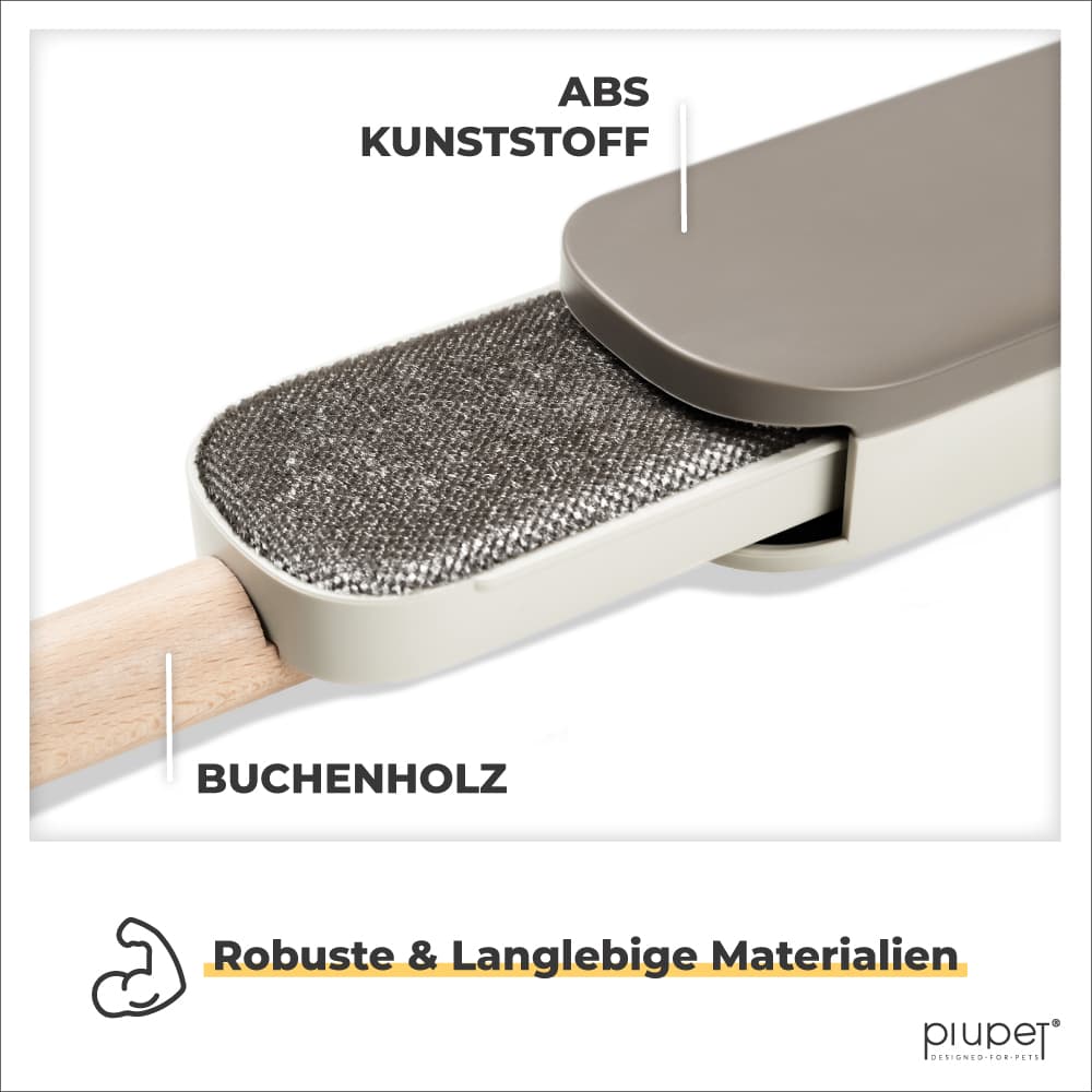 Material der Bürste: Kunststoff & Buchenholz